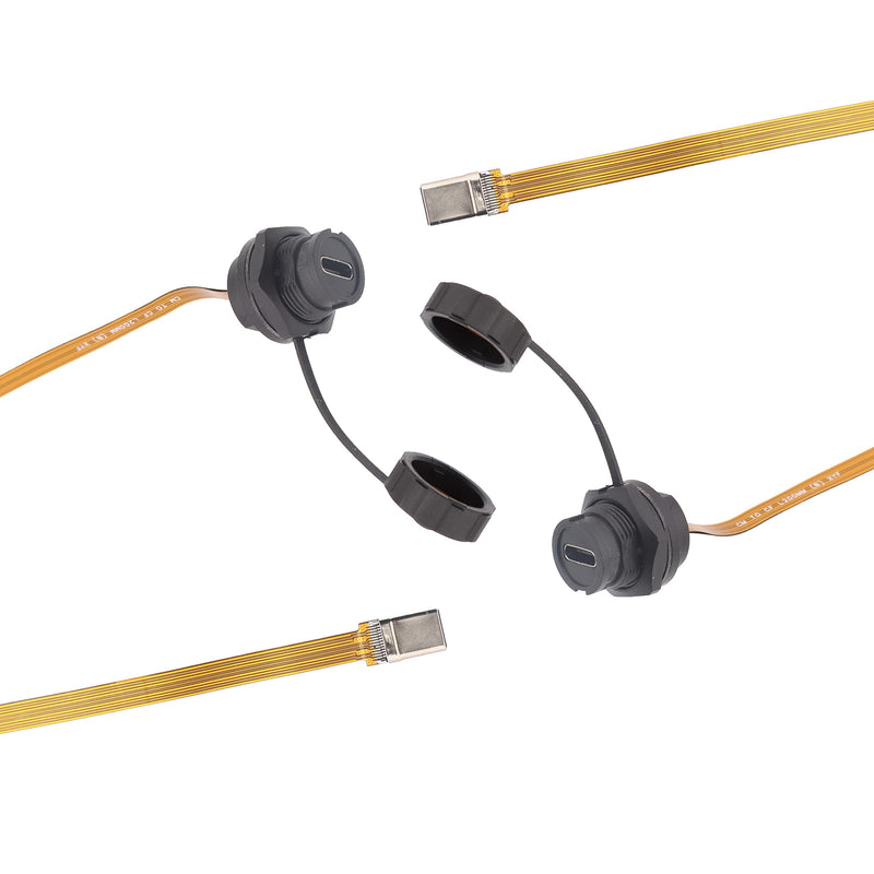 2 pcs Panel Mount USB Type C with 10 cm FPC Cable, USB 3.1 5Gbps, 3A Big Current