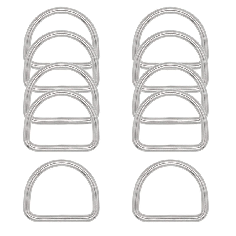 10 Pcs 304 Stainless Steel Heavy Duty Welded D Ring Solid Metal D Rings for Camping Belt, Dog Leashes Hardware 5mm×40mm×36mm