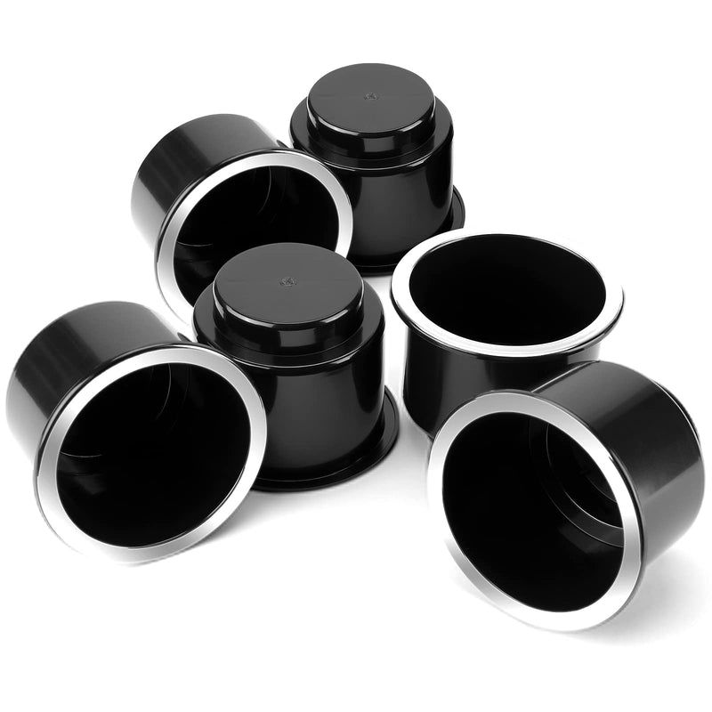 JoyTutus 6pcs Universal Cup Holder Inserts for RV, Boat, Car, Couch, Golf Cart & Pontoon - Elegant Chrome, Large Plastic Drop-in Cup Holders 6Pack