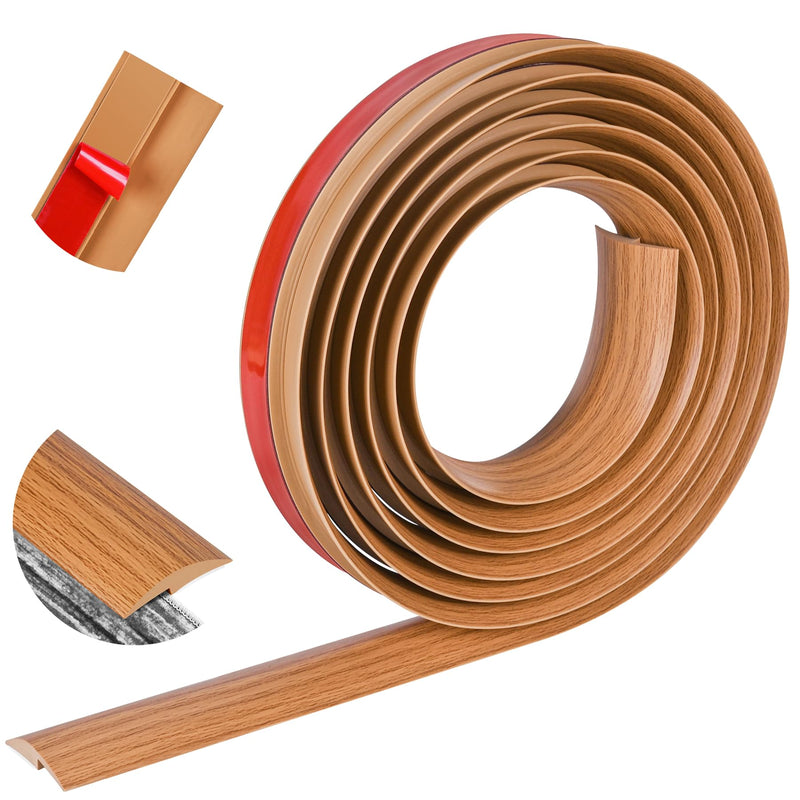 10Ft Floor Transition Strip Self Adhesive Carpet to Tile Floor Edging Trim PVC Threshold Strips, Peel and Stick Floor Joining Strip Suitable for Threshold Height Less Than 5mm (Light Brown Coffee) 10 Feet Light Brown Coffee