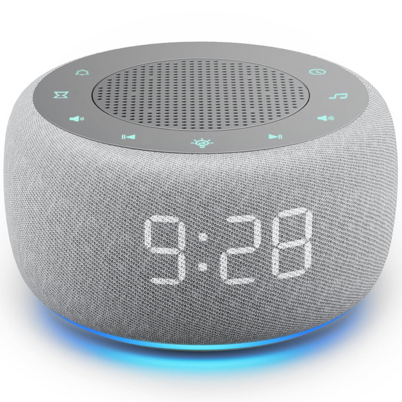 Buffbee Alarm Clock with Sound Machine for Bedrooms – 2-in-1 White Noise Machine for Sleep, Gentle Wake-Up with Soft Alarm Sounds, Ambient Night Light, Plug-in, Sleep Better, Wake Gently Fog Standard (Plug-in + 2-in-1)