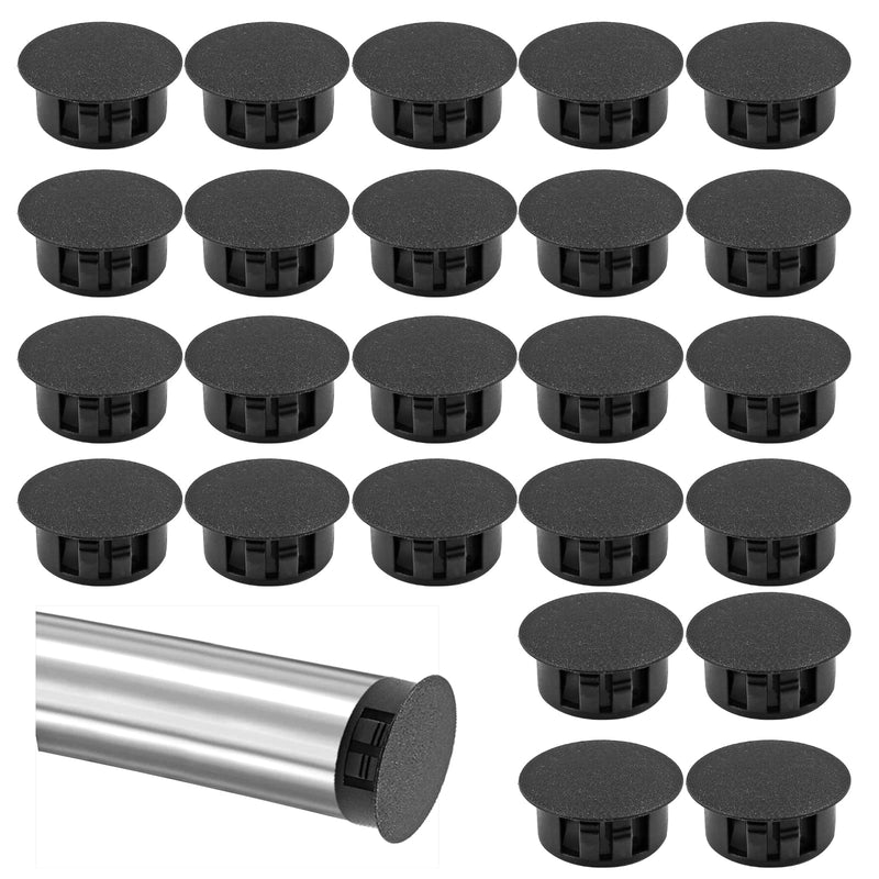 30Pcs 3/4 inch (19mm) Black Hole Plugs, Plastic Round Flush Type Panel Plugs Fastener Cover for Furniture Protectors 3/4inch (19mm)