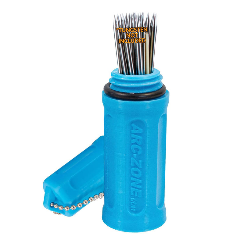 Arc-Saber Tungsten Electrode Storage Solution with Magnetic Base 5" Sky Blue