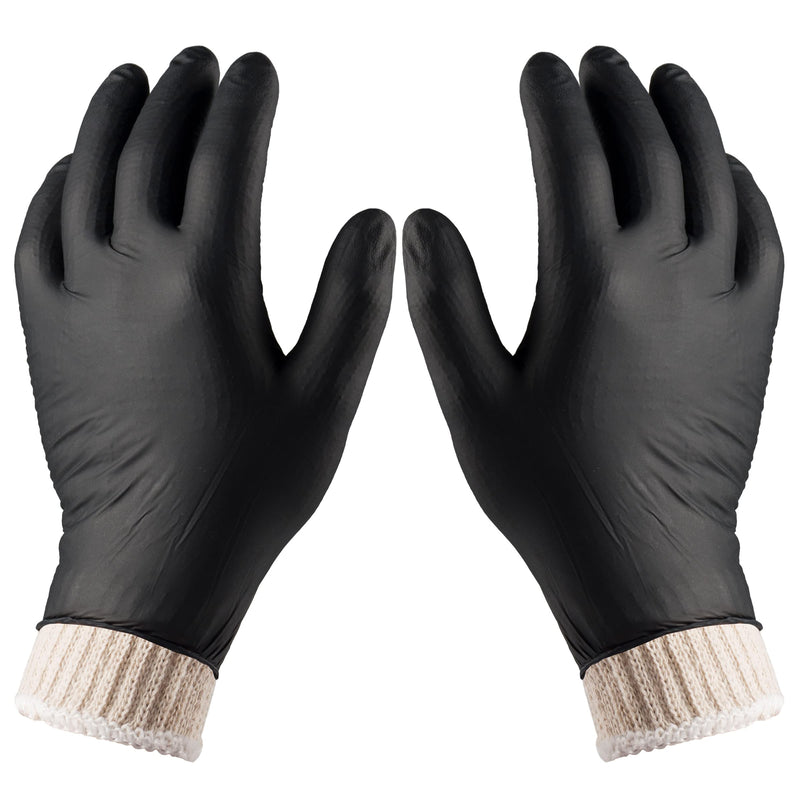 BBQ Gloves 4 Cotton Glove Liners and 100 Disposable Gloves Washable Cotton Liners Powder Latex Free Nitrile Gloves Large