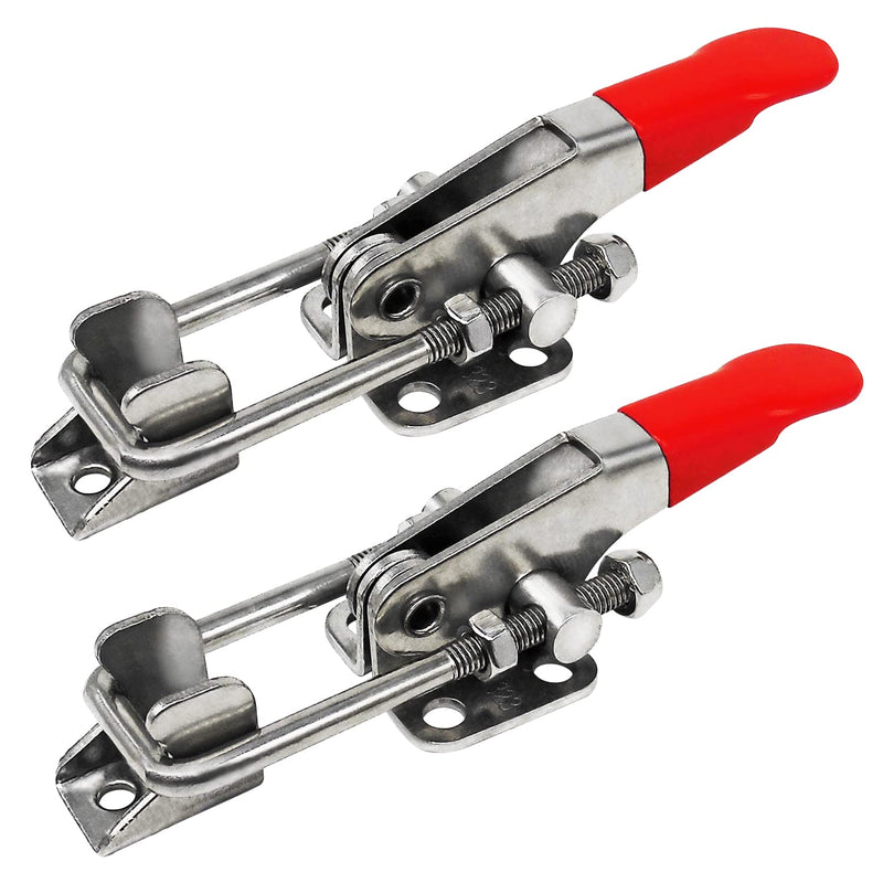 2pcs Heavy Duty Toggle Clamp Capacity 400LBs, 304 Stainless Steel Adjustable U Bolt Holding Quick Release Latch (40323-2pcs) 40323-2pcs
