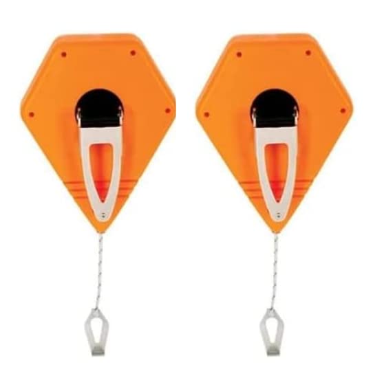 2PCS Keson P100 Octoganal Chalk Line Reel, 1.5mm String, 2-4-Ounce Capacity, 100-Foot (2)
