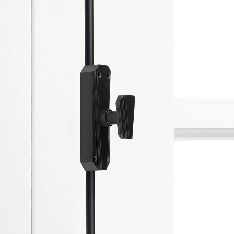 A29 Hardware 2 Feet Classic Style Iron Cremone Bolt for Cabinets, Black Powder Coat Finish Octagon BPC