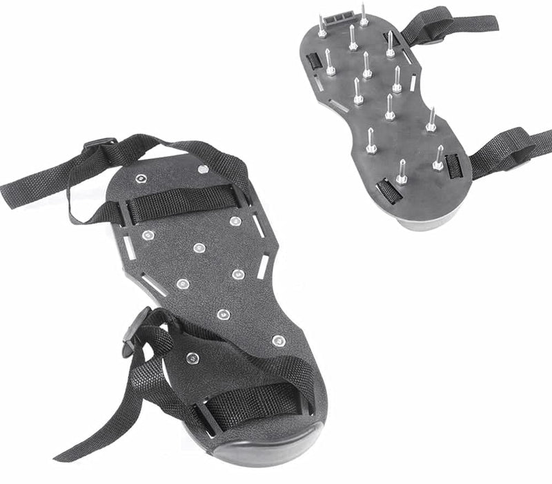 Lawn Aerator Shoes, Spike Shoes Lawn Aerator Tool Aeration Shoes for Epoxy Floor, Lawn Yard Patio Lawn Garden Yard (Black) Black
