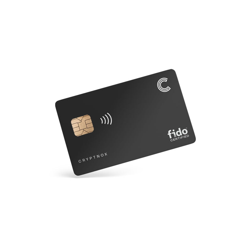 Cryptnox® FIDO2 Security Key - Passwordless & 2FA Authentication - Compatible Microsoft, Apple, Google & More - Mifare Desfire - Convenient Card Format - NFC & Contact (Black) Black