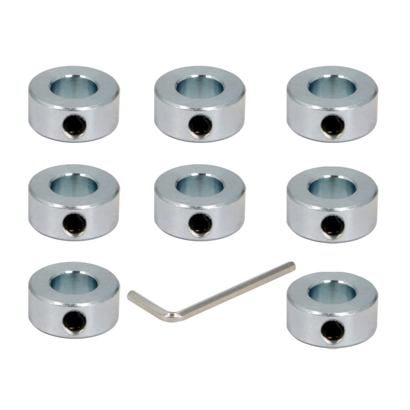 8pcs 1/2" Bore Shaft Collar Lock Collar Zinc Plated Solid Steel with Set Screw 1/2"