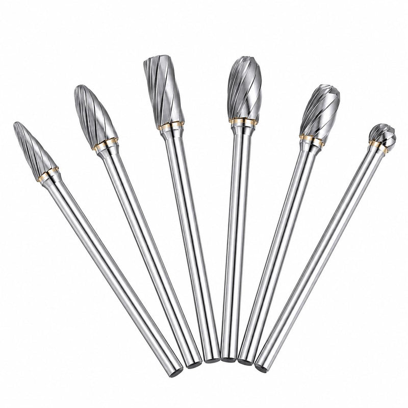 Cylinder Head Porting Kit, Tungsten Steel Carbide Burr Set for Die Grinder, Rotary Burr Bits for Grinding, Polishing and Shaping Cast Iron, Carbon Steel, Metal