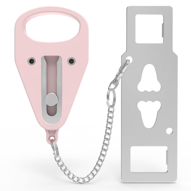 Hotel Safety Portable Door Lock, Universal Security Hotel Door Locks Add Door Protection by Jam Lock Doors from Inside for College Dorms Apartment Bedrooms Hotels Rooms Pink 1 Pack Pink, 1 Pack