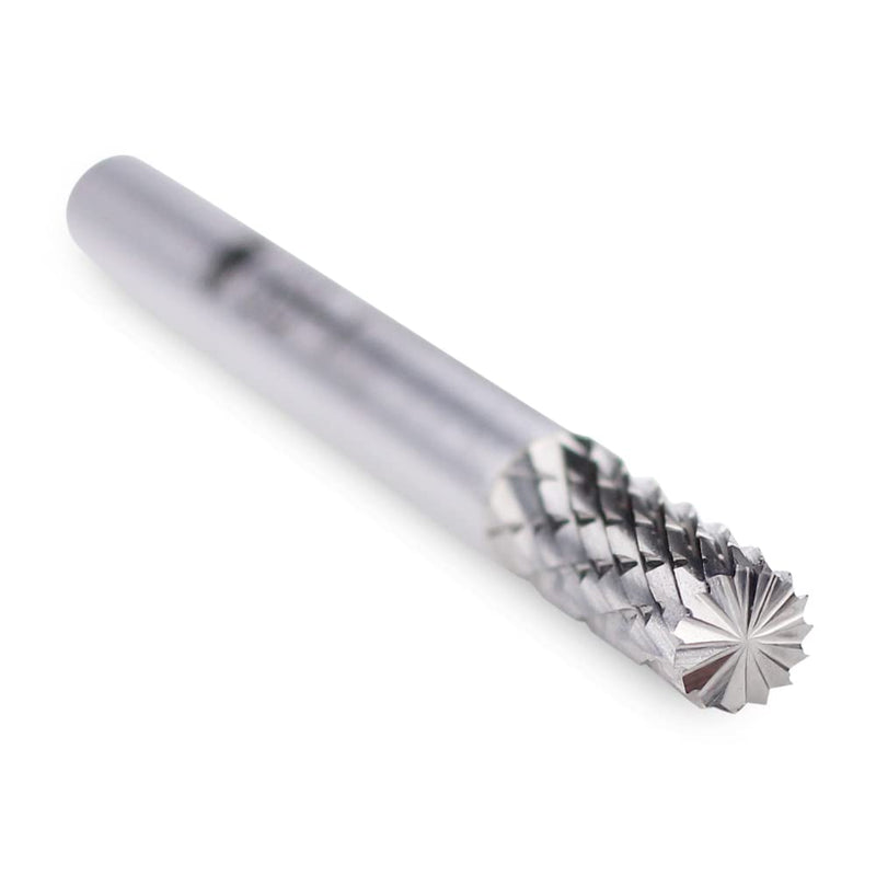 BHA Cylinder End Cut Shape Tungsten Carbide Burr Die Grinder Rotary Tool Bit for Metal Contouring and Deburring, Double Cut with 1/4" Shank (SB-1: 1/4" Cut Diameter x 5/8" Cut Length) SB-1: 1/4" Cut Diameter x 5/8" Cut Length