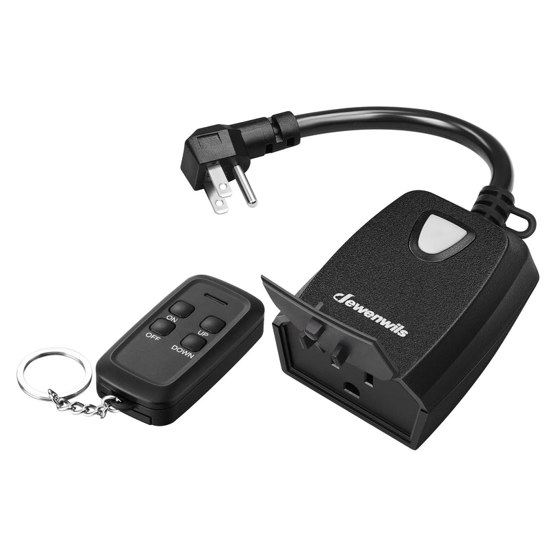 DEWENWILS Outdoor Dimmer for String Lights, Remote Dimmer Switch, Weatherproof Dimmer Plug, 100FT Range, Compatible with Dimmable LED/Tungsten Bulbs, FCC Certified 1 remote 1 outlet