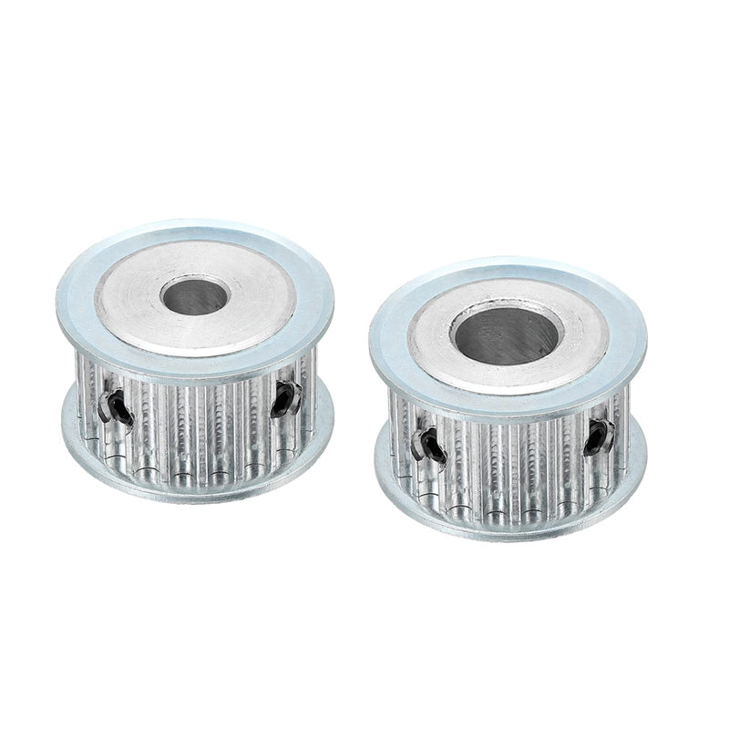 MECCANIXITY Aluminum 8mm and 14mm Bore 20 Teeth 5mm Pitch Timing Belt Pulley for 15mm Belt, Pack of 2