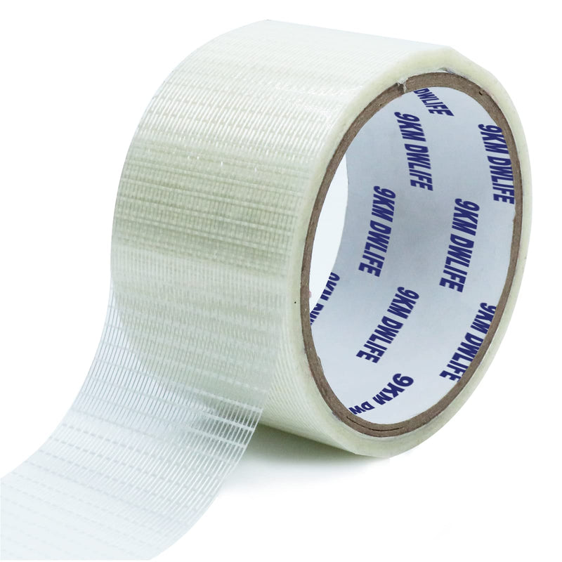 9KM DWLIFE Kite Ripstop Repair Tape 5cm-10cm Bi-Directional Fiberglass Filament Tape Clear Waterproof Strong High Adhesion Tear UV Resistance for Tent Sail Awning RV Camper Packing Fabric 32FT x 1.97in / 10M x 5cm