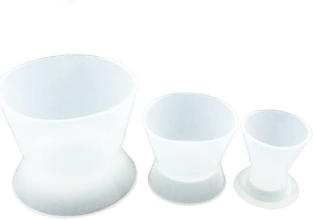 Flexible Dental Lab Silicone Mixing Cup Acrylic NonStick Bowl Dappen Dish (3PCS)