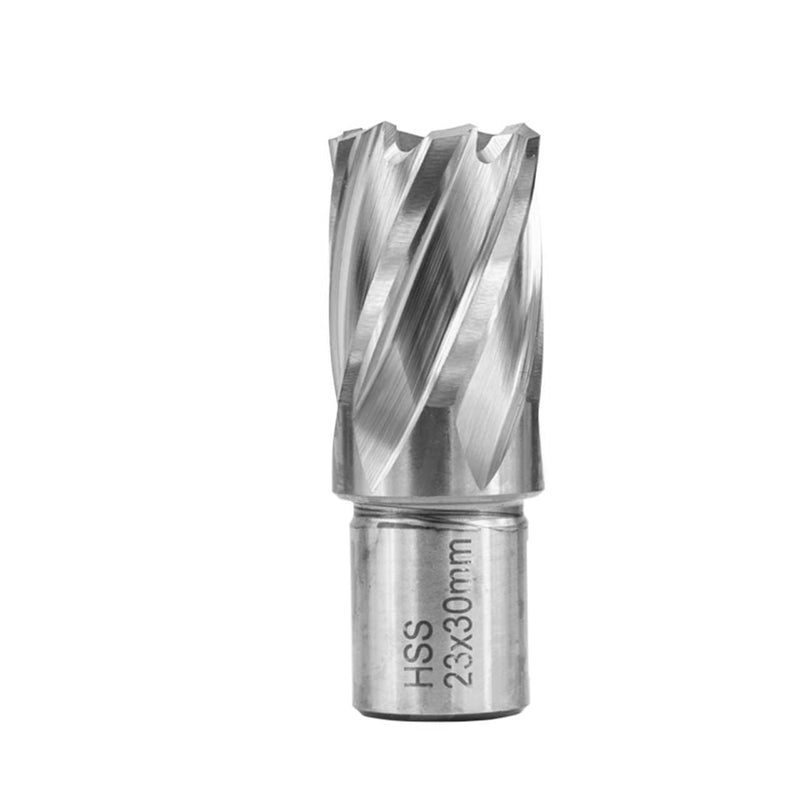 Shank HSS Annular Drill Bit 12-42x30mm TiN Coated Hollow Drill Bit for Metal Cutting Weldon Shank Core Drill Bit (23x30mm) 23x30mm