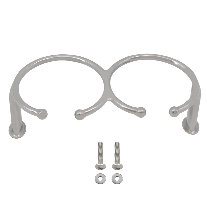 Stainless Steel Double Ring Drink Holder Open Design Cup Holder with Screws for Marine Yacht Truck RV