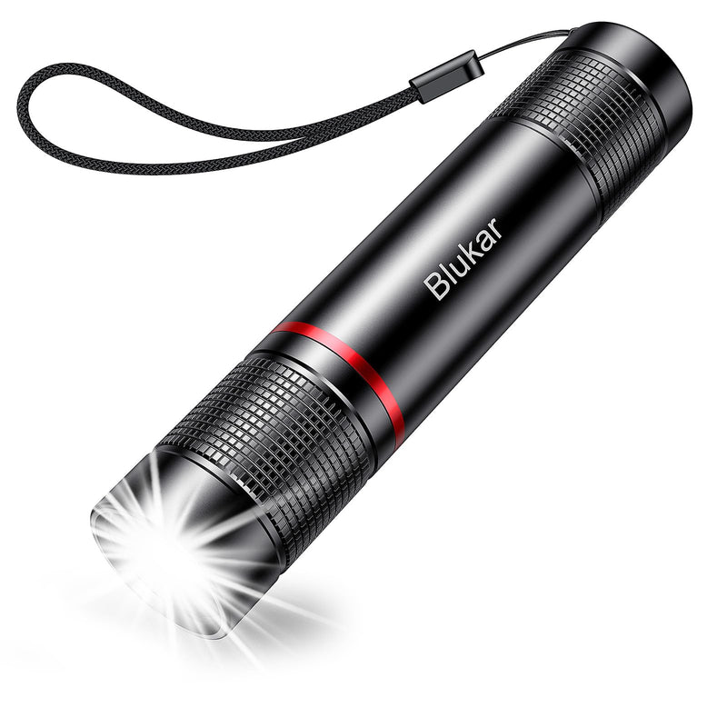 Blukar Flashlight Rechargeable, 2000L High Lumens Flashlight, Super Bright Small LED Flash Light- Zoomable, Adjustable Brightness, Long Lasting for Camping, Outdoors and Home Emergency Black 1 Pack