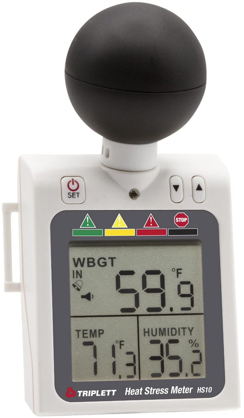 Triplett HS10 Indoor/Outdoor Heat Stress WBGT (Wet Bulb Globe Temperature) Meter - Humidity, Temperature, Heat Index HS10 Heat Stress Meter