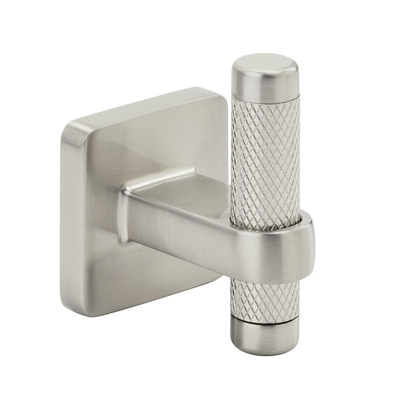 Amerock | Single Robe Hook | 2-11/16 inch (68 mm) Length Satin Nickel | Bronx | Bath Towel Hook | Wall Hook | Closet Coat Hook | Bathroom Accessories