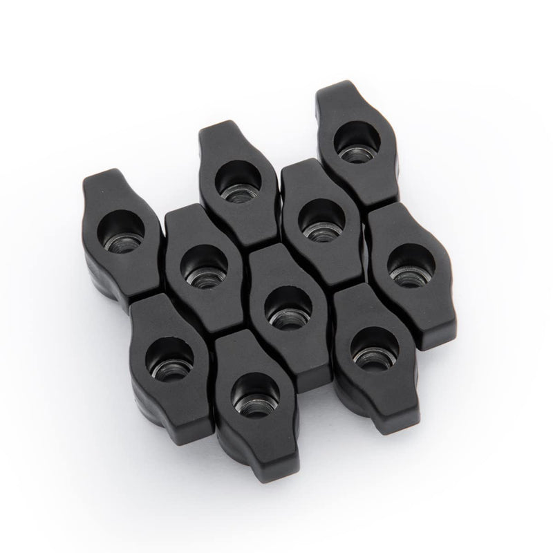 DuBois 5/16"-18 Wing Knobs 10 Pack, Clamping Knobs with Steel Insert for T Track Bolts, Thumb Screw Threaded Knobs for T Track Accessories, Feather Boards, Woodworking Jigs and Fixtures (51004) 7/8" Depth 5/16-18 Thru Hole Black