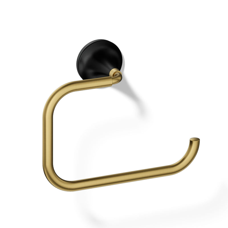 Kohler 27428-BMB Tone-Towel Ring, Matte Black w/Moderne Brass