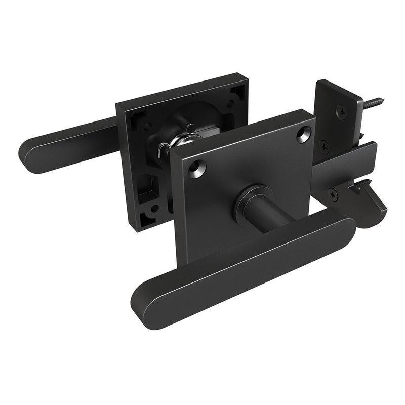 Sdstone Double Side Gate Latch,Heavy Duty Swinging Door Latch Gate Hardware for Wooden Fence,Gate Hardware for Left Inswing Outdoor Wooden Gates, Pool Gate, Backyard, Garden GL-1 left inswing gate