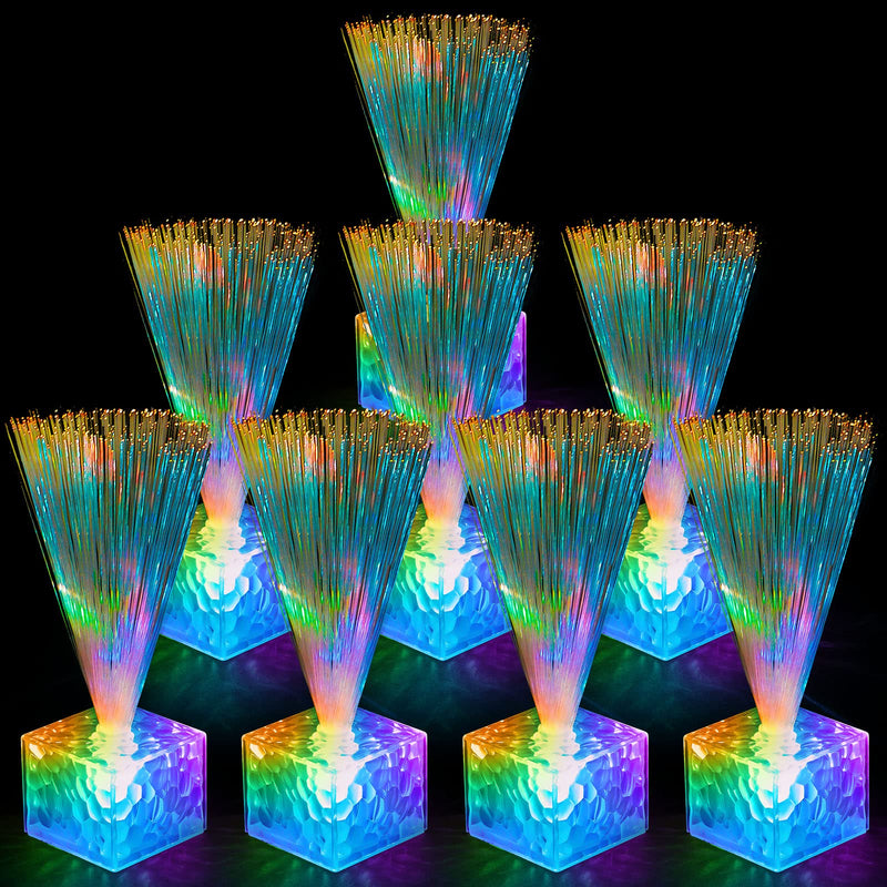 Amylove 16 Pieces Mini Fiber Optic Lamps Bulk 5.5 Inch Small LED Light up Centerpieces for Table Decorations with Crystal Base Battery Powered for Glow in The Dark Party Favors Supplies