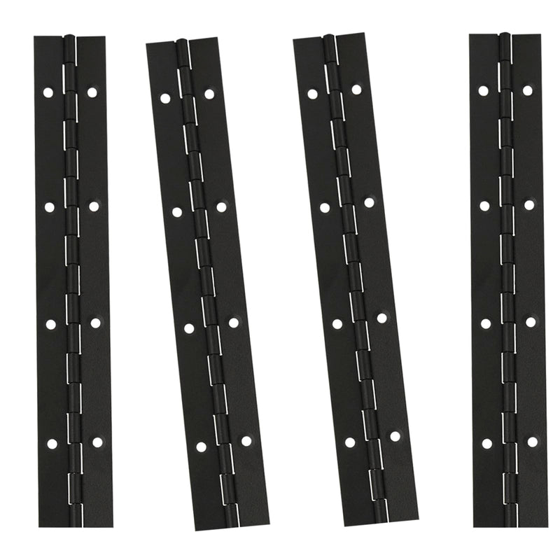 4 Pack 8/12/16/20 Inch Continuous & Piano Hinges, Complete Line Black Stainless Steel 304 Continuous Folding Hinges for Doors, Cabinets, Window 8INCH-4PCS