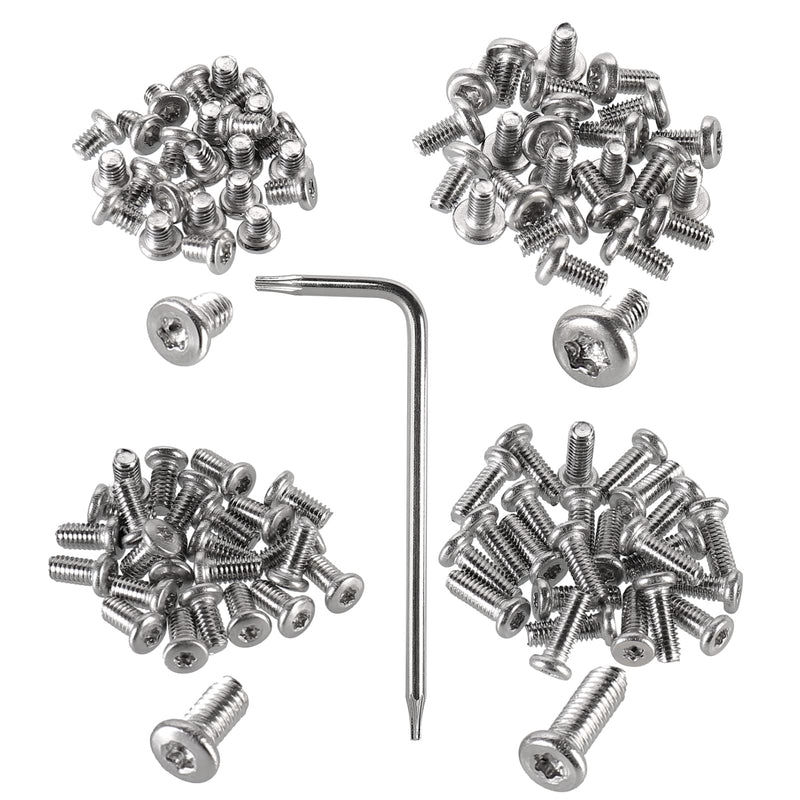 100pcs Pocket blade knife handle screws,Knife Pocket Clip Screw,Tactical Survival Knife Screw,EDC folding knives hilt fasteners,shaft pivot pin rivets,M2.5 Machine Screws,Stainless Steel,4 Type