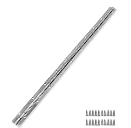 Piano Hinge 24 Inch, 304 Stainless Steel Continuous & Piano Hinges, Heavy Duty Piano Hinges, Continuous Hinges with Polished Finish, 1-1/5" x 24", 0.06" Stainless Steel-1PCS