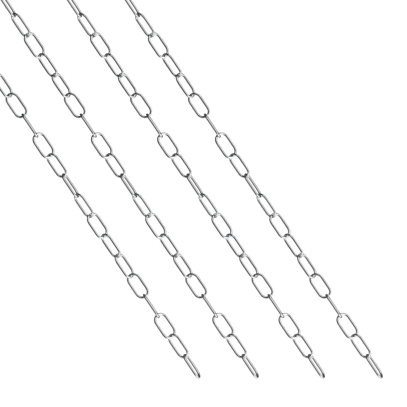 Stainless Steel Chain, 5/64 in × 3.3 Ft Small Strong Chain Link Chain, Light Weight Chainlink Utility Metal Decorative Chain Key Chain Belt Chain Hanging Chain for Bird Feeder Planters Sign 3.3 Ft, 4 Pcs