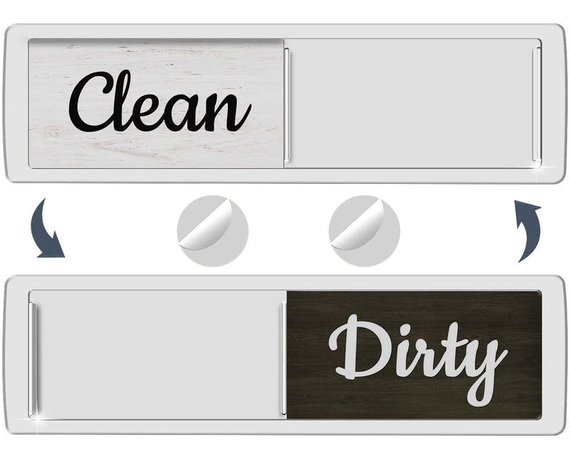 Oxepleus Dishwasher Magnet Clean Dirty Sign, Farmhouse Rustic Wood Design Black and White Non-Scratch/Easy to Read & Slide/Strong Magnetism Kitchen Storage and Decoration Accessories (A-Silver) A-silver
