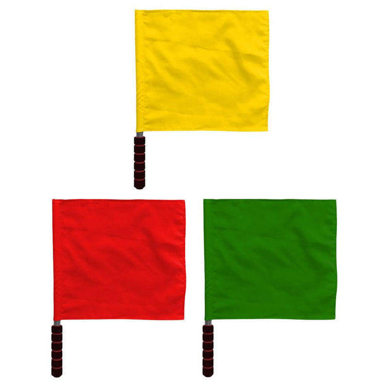 Yardwe 3PCS Referee Flag, Stainless Steel Hand Flag with Sponge Handle, Hand Signal Flag Training Sports Flags for Soccer Volleyball Basketball Football Competition