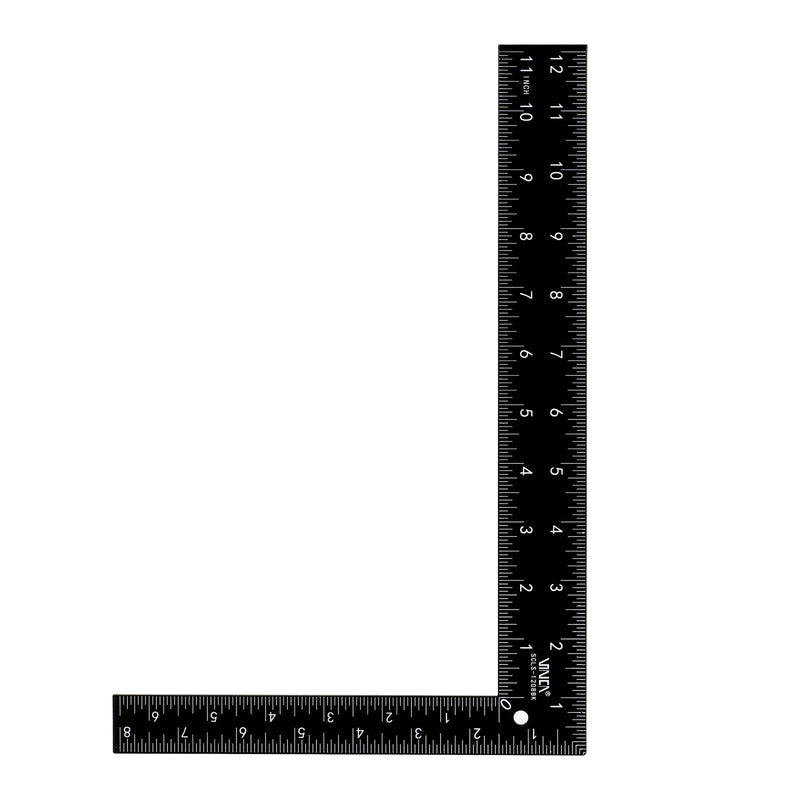 VINCA Carpenter Framing L Shape Square, SCLS-1208BK 8 inch x 12 inch, Steel Black Finished