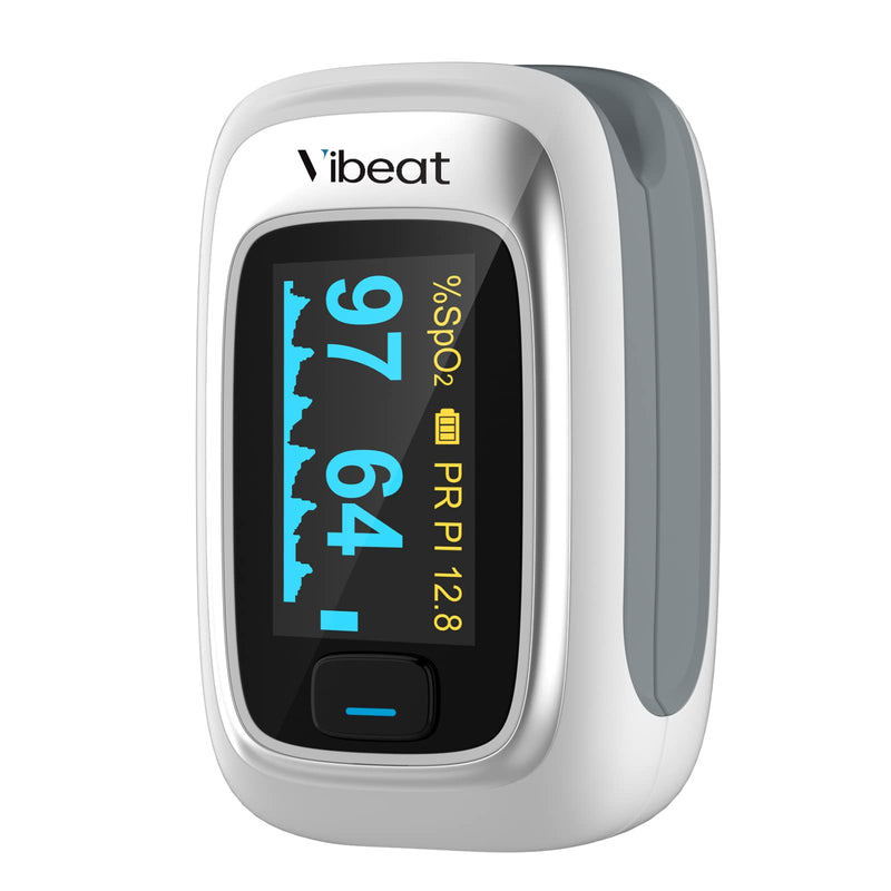 Vibeat Fingertip Pulse Oximeter, Blood Oxygen Saturation Monitor| O2 Meter, Portable SPO2 & Pulse Rate Monitor, Batteries and Lanyard Included - NewNest Australia
