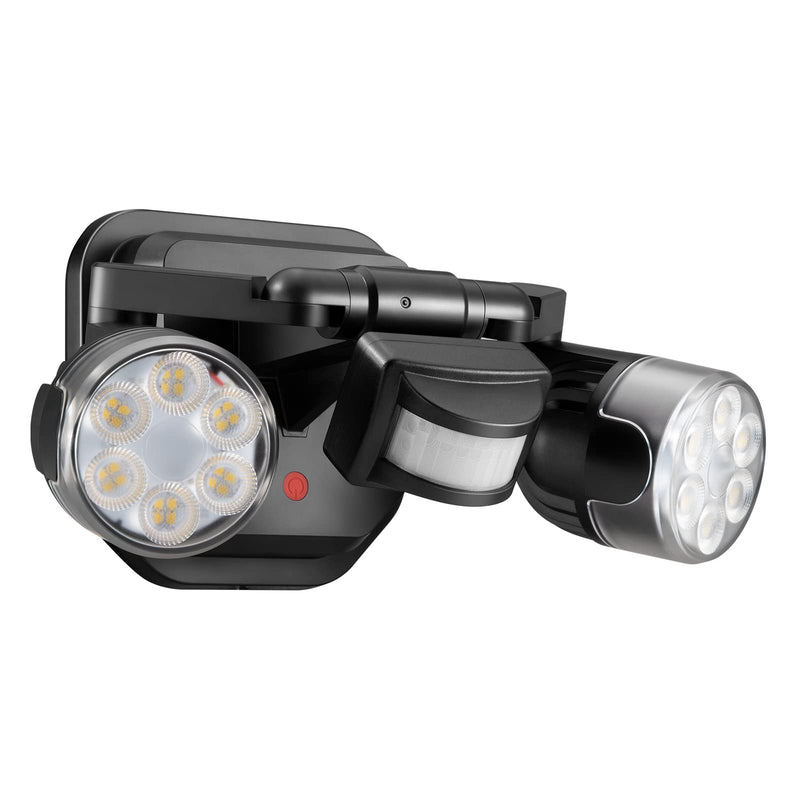 OREiN Motion Sensor Outdoor Lights, 450° Superwide Adjustment Dusk to Dawn Flood Lights Outdoor, 5000K 150W Equiv 3Modes Motion Lights for Outside LED Security Lights, IP65, Black (Hardwired) 2 Heads