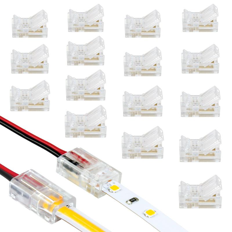 Armacost Lighting 566021 White/Single Color LED Wire to Tape Connector - 18 Pk 18 Pack Wire to Tape LED Strip Light Connectors