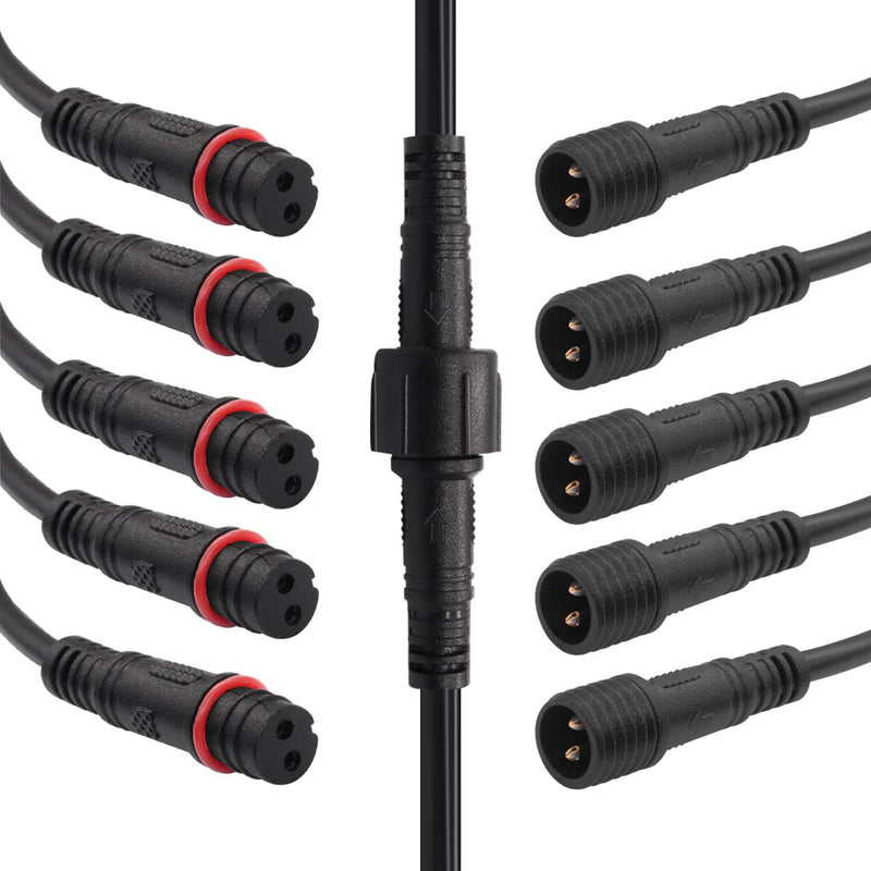 mxuteuk 6 Pairs 22AWG 2 Pin Electrical Connector,5.87in/15cm Wire Waterproof Male Female Connector,for LED Strip,Car,Truck,Boat