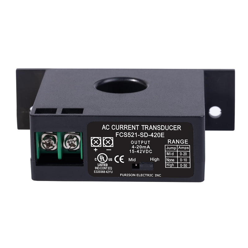 Current Transmitter, FCS521-SD-420E Current Transducer Transmitter Transformer Sensor AC Current Converter 0-50A