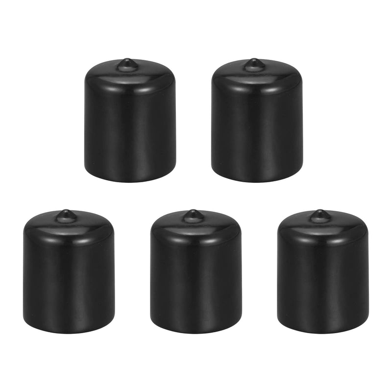 DMiotech 5 Pack 1" ID Black Screw Thread Protectors Rubber End Caps Bolt Covers for Screw Bolt Furniture Pipe 1"