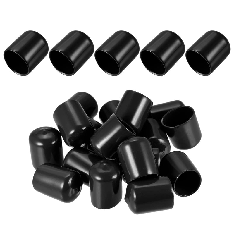 DMiotech 25 Pack 3/4" ID Black Screw Thread Protectors Rubber End Caps Bolt Covers for Screw Bolt Furniture Pipe 3/4"