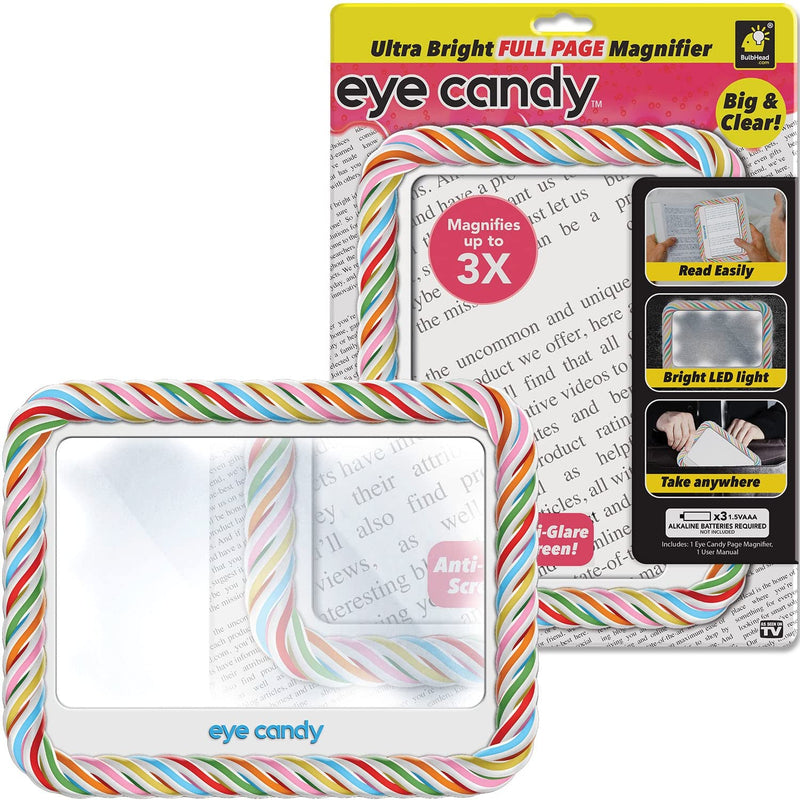 Eye Candy Ultra Bright Full Page Magnifier and Book Light, As Seen On TV Anti Glare Reading Light Makes Pages 3X Bigger with Dimmable Brightness 1