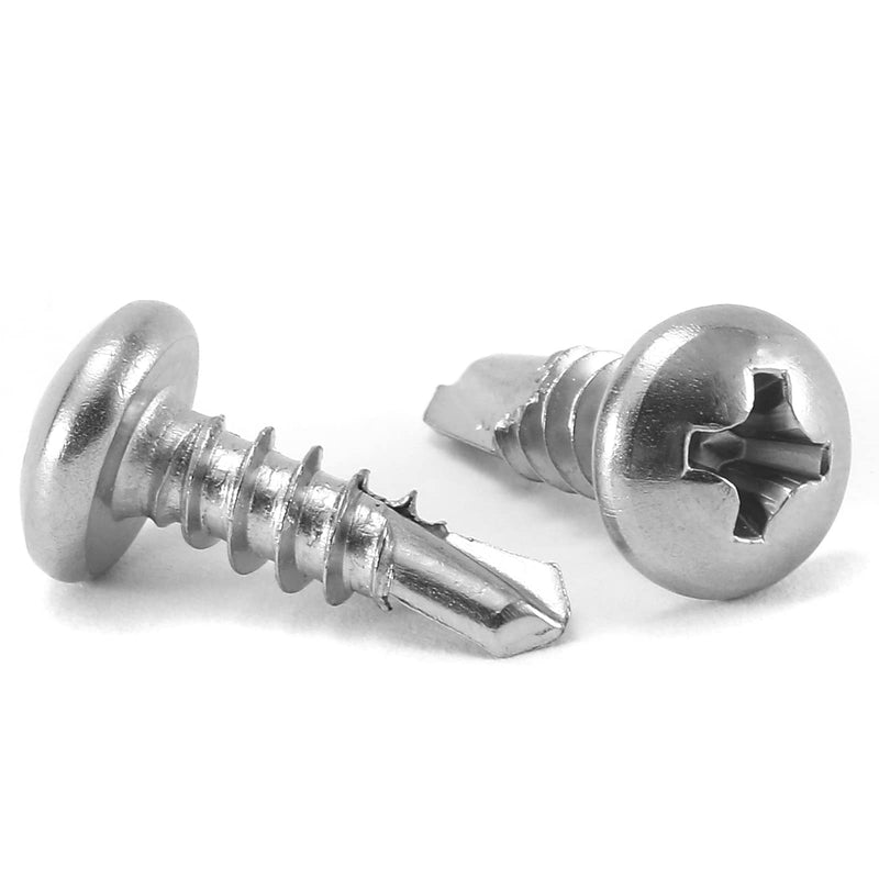 #6 x 1/2" Sheet Metal Screws 100Pcs 410 Stainless Steel Pan Head Fast Self Tapping Screws by SG TZH #6 x 1/2"