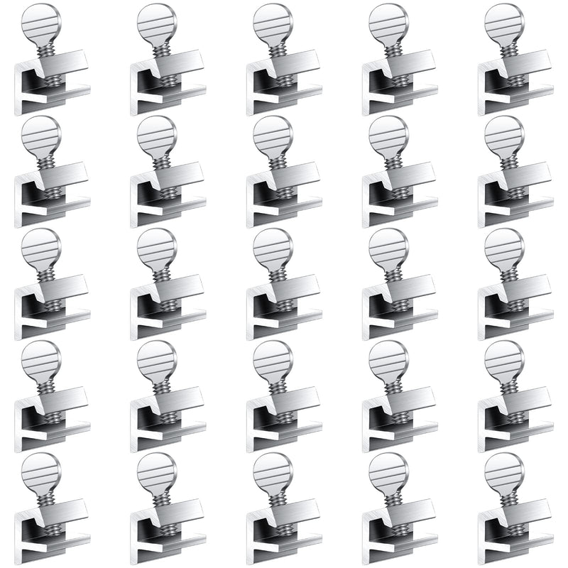 25 Pcs Sliding Window Locks up and Down Window Security Stopper Locks Vertical and Horizontal Adjustable Aluminum Metal Thumb Window Locks Silver Guard Child Kid Safety Proof for Home Door Patio