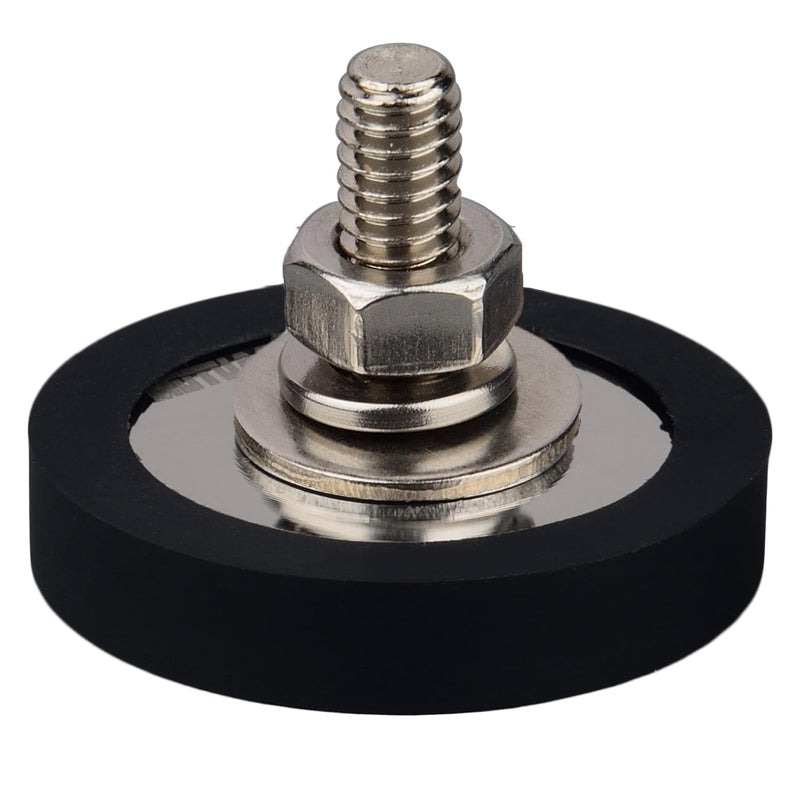 MUTUACTOR 2PCS Super Strong Neodymium Magnets 1/4''-20 Male Threaded Stud,185lbs Heavy Duty Magnets with Anti-Scratch Rubber Cover for Camera,Led Lighting,Tripod,Ball Head,Sensor 185 lbs 1/4-20" Male 2pcs Rubber Cover