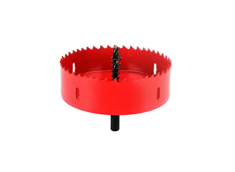 HSS Bi-Metal 4-1/2" Hole Saw with Arbor Mandrel,Heavy Duty Steel Design for Wood Planks, Cornhole Boards,Aluminum, Drywall and Plastics(115mm) (115mm)