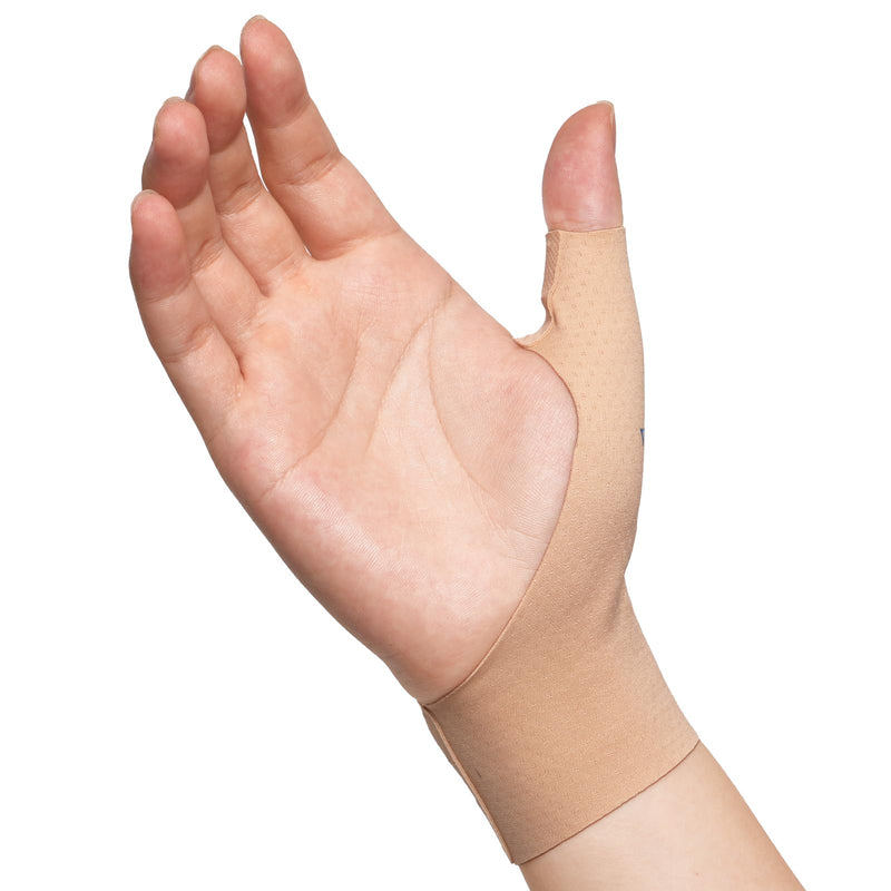 VELPEAU Elastic Thumb Wrist Support Brace (Pack of 2), Splashproof Compression Sleeve for Arthritis Pain, Tendonitis, Sprains, Sports, Splint Liner, Fits Left & Right Hands (Long Version - Khaki, Medium) Long Version - Khaki